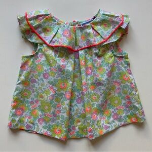 Jacadi Baby Girl Blouse in Liberty Betsy Fabric - Size 6M